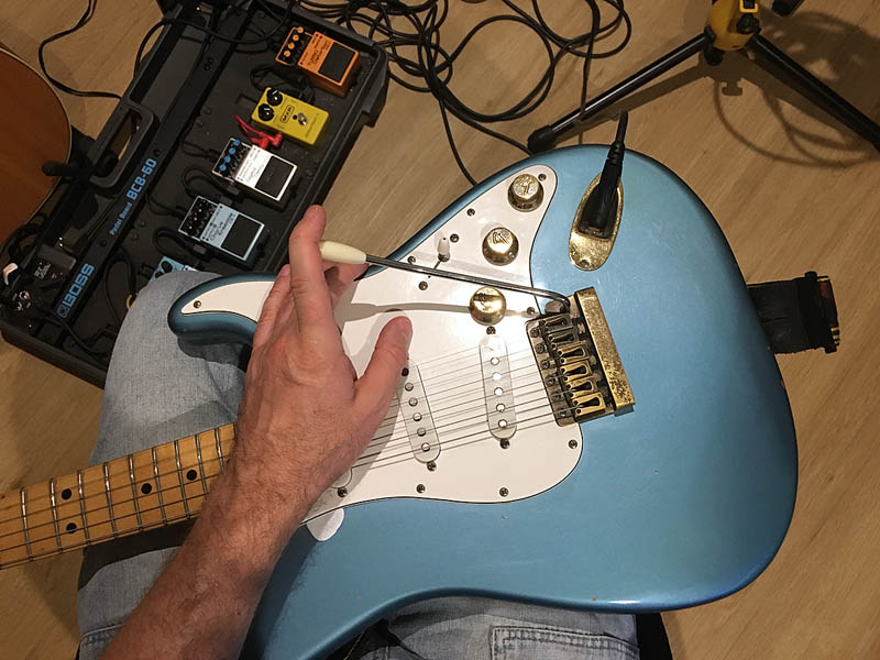 Fender Strat and pedal board